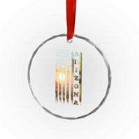 Patriotic Arizona State Flag Crystal Glass Ornament Southwest Landscape Gift