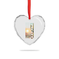 Patriotic Arizona State Flag Heart Crystal Glass Ornament Southwest Landscape Gift
