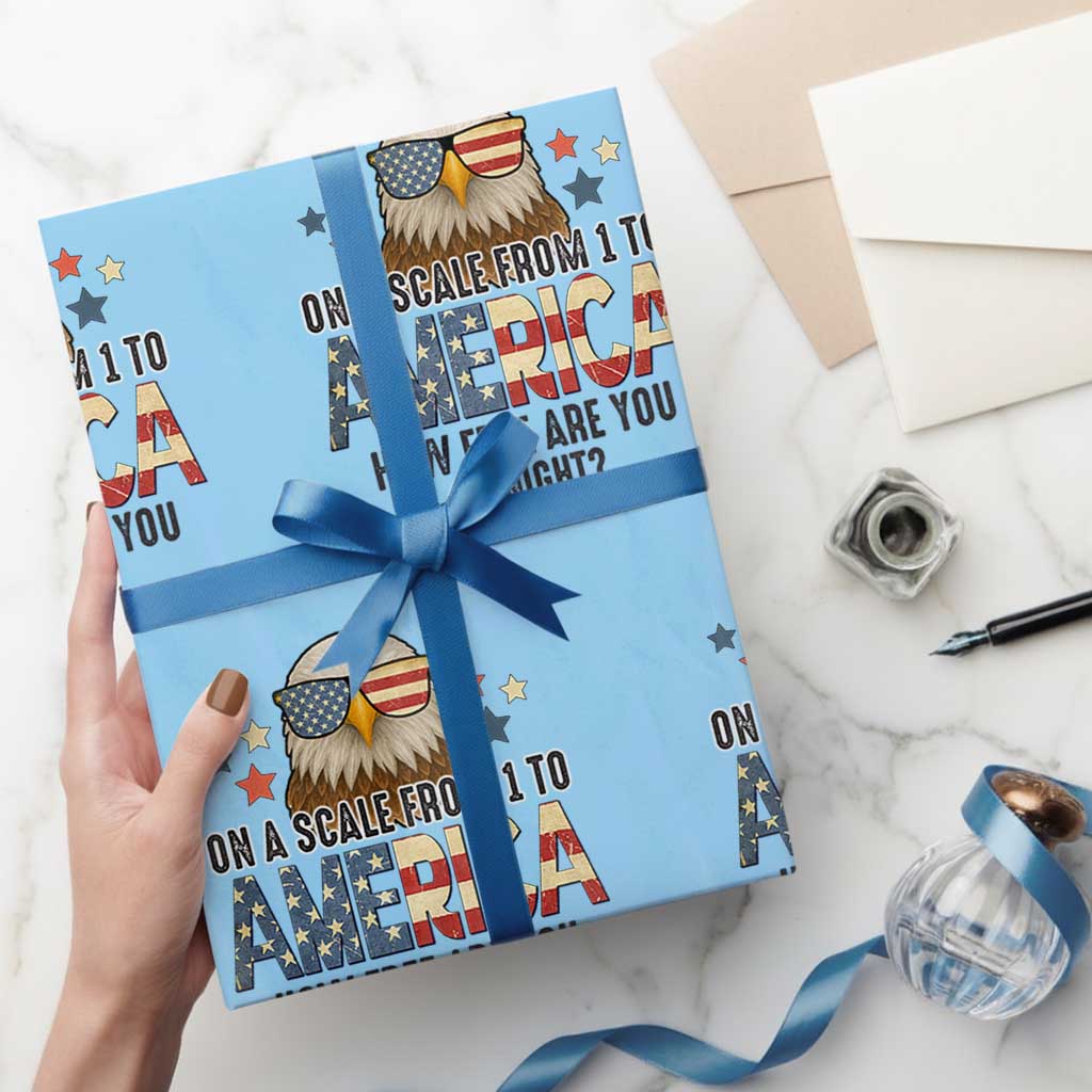 Patriotic Bald Eagle Wrapping Paper Roll How Free Are You Tonight 4th of July - Wonder Print Shop