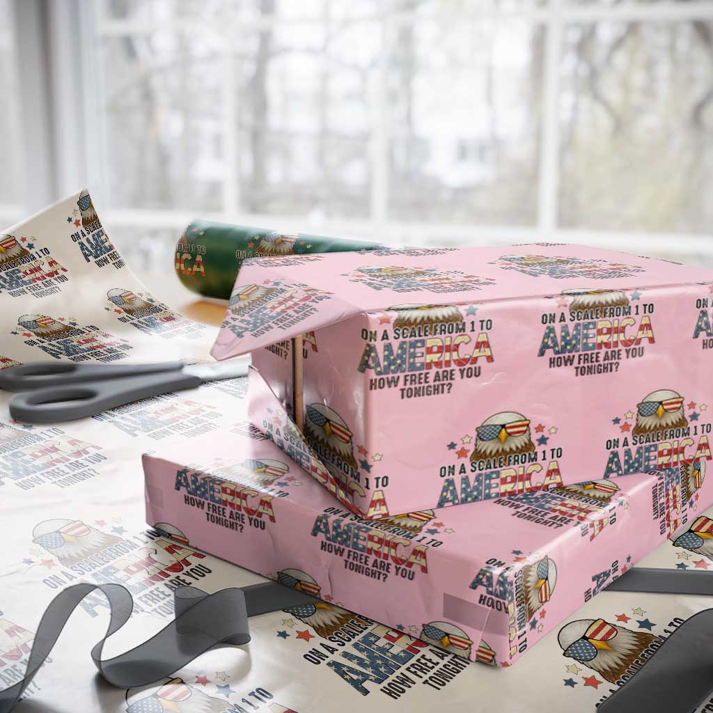 Patriotic Bald Eagle Wrapping Paper Roll How Free Are You Tonight 4th of July - Wonder Print Shop