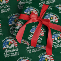 Patriotic Bald Eagle Wrapping Paper Roll On A Scale Of One To America How Free Are You Tonight - Wonder Print Shop