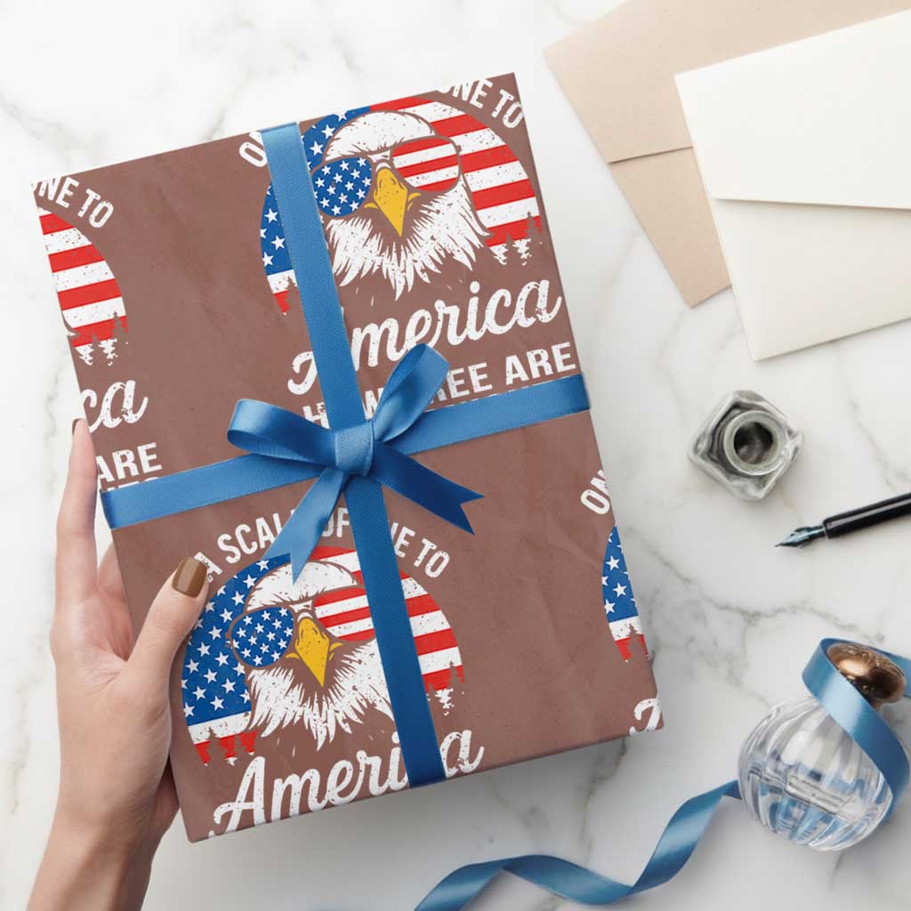 Patriotic Bald Eagle Wrapping Paper Roll On A Scale Of One To America How Free Are You Tonight - Wonder Print Shop
