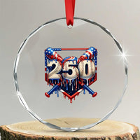 Patriotic Baseball Drip Crystal Glass Ornament USA 250th Anniversary Gift