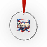 Patriotic Baseball Drip Crystal Glass Ornament USA 250th Anniversary Gift