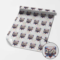 Patriotic Baseball Drip Wrapping Paper Roll USA 250th Anniversary Gift