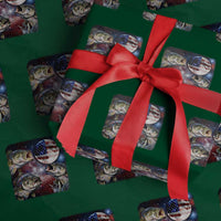 Patriotic Bass Fishing Moon Wrapping Paper Roll 4th Of July Fisherman Gift