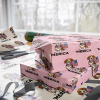 Patriotic Beagle Lover 4th Of July Dog Wrapping Paper Roll Merica Pride