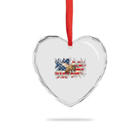 Patriotic Beekeeper Heart Crystal Glass Ornament Bee American Flag Beekeeping