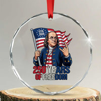 Patriotic Benjamin Franklin Crystal Glass Ornament 250 Years Of Freedom
