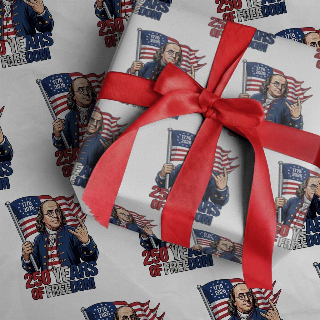 Patriotic Benjamin Franklin Wrapping Paper Roll 250 Years Of Freedom