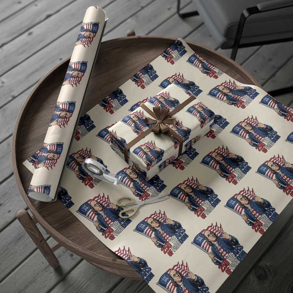 Patriotic Benjamin Franklin Wrapping Paper Roll 250 Years Of Freedom