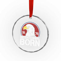 Patriotic Bicentennial Born 1976 Crystal Glass Ornament American Bald Eagle 50th Birthday