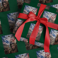Patriotic Bigfoot 4th Of July Selfie Wrapping Paper Roll Funny USA Freedom Jet Fighter Graphic