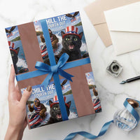 Patriotic Bigfoot And Cat Wrapping Paper Roll Chill The Fourth Out