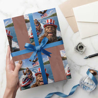 Patriotic Bigfoot Squad Chill Summer Vacation Graphic Wrapping Paper Roll