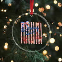 Patriotic Birthday Girl Crystal Glass Ornament Red White And Blue Party Graphic