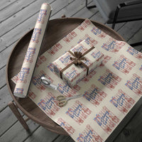 Patriotic Birthday Girl Wrapping Paper Roll Red White And Blue Party Graphic