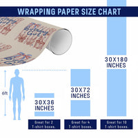 Patriotic Birthday Girl Wrapping Paper Roll Red White And Blue Party Graphic