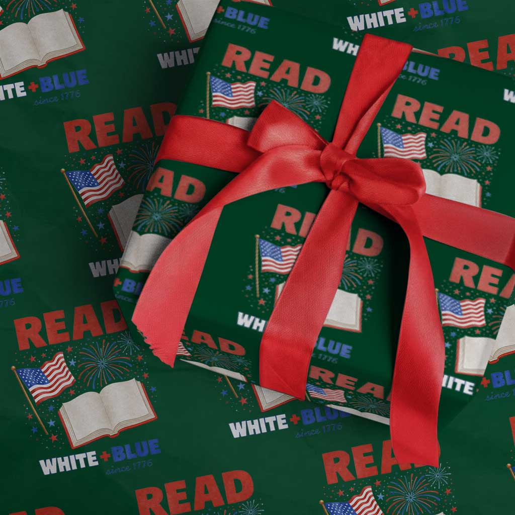 Patriotic Bookish 4th Of July Read White Blue Since 1776 Wrapping Paper Roll