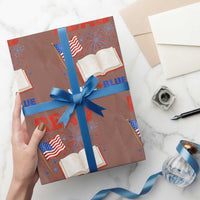 Patriotic Bookish 4th Of July Read White Blue Since 1776 Wrapping Paper Roll