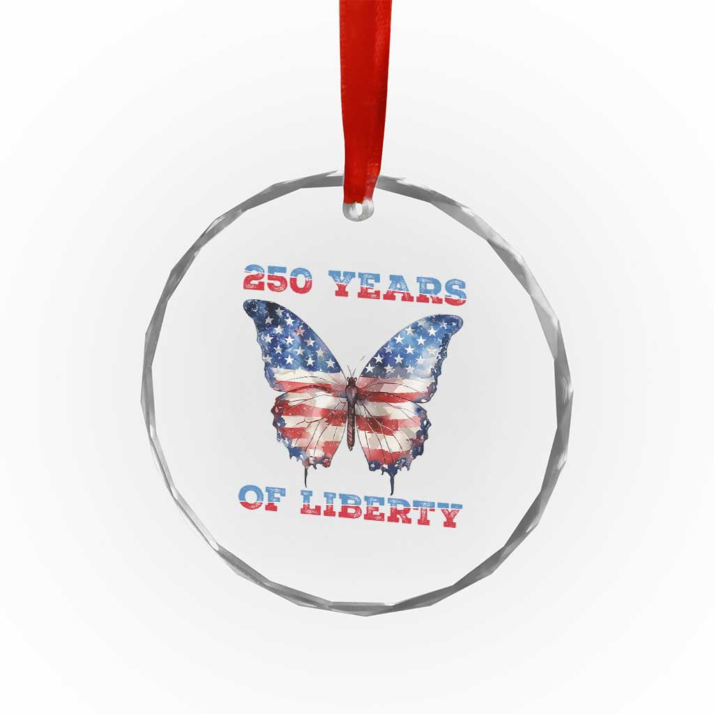 Patriotic Butterfly Crystal Glass Ornament 250 Years Of Liberty