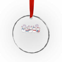 Patriotic Cat Lover Gift Crystal Glass Ornament America 250 Anniversary