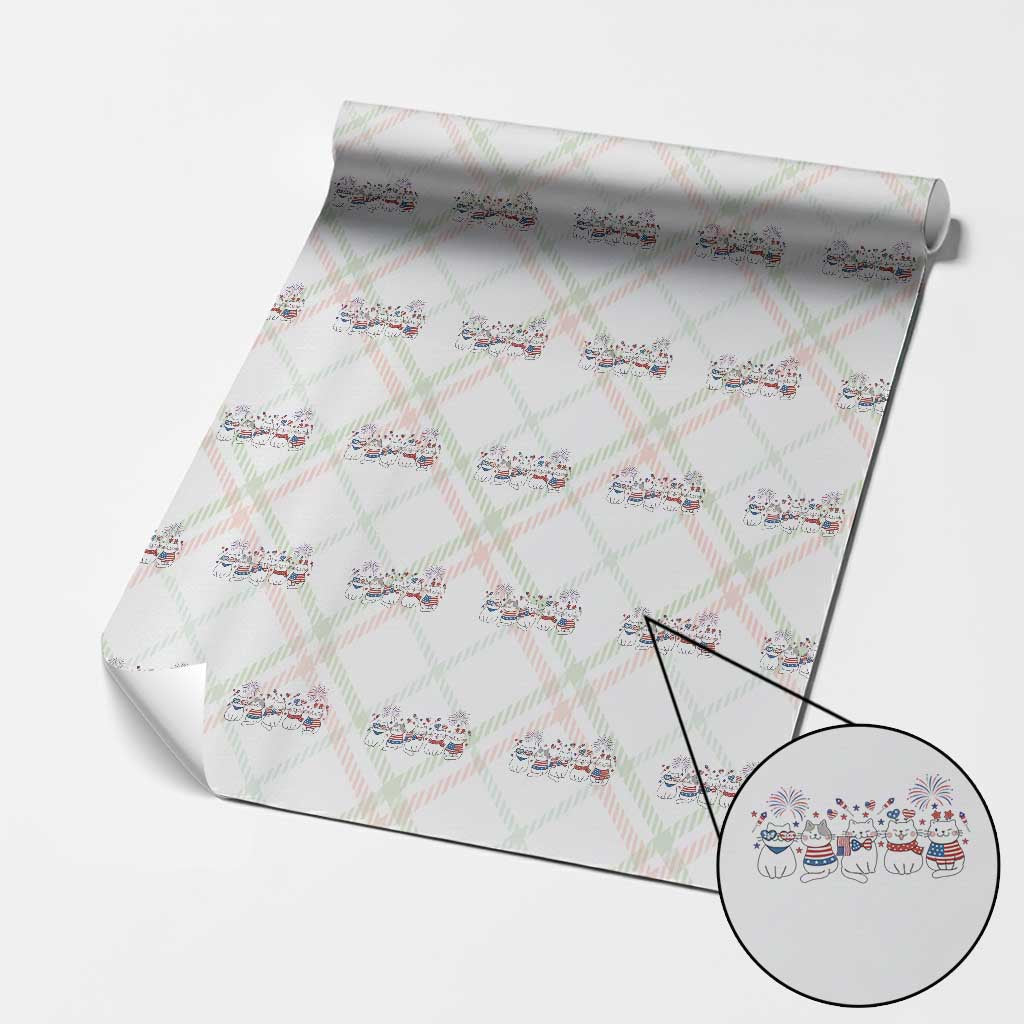 Patriotic Cat Lover Gift Wrapping Paper Roll America 250 Anniversary
