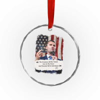 Patriotic Charlie Kirk Legacy Crystal Glass Ornament The Greatness of America Power of the People TS02