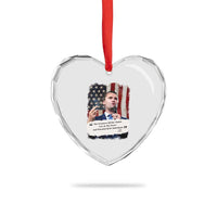 Patriotic Charlie Kirk Legacy Heart Crystal Glass Ornament The Greatness of America Power of the People - Wonder Print Shop