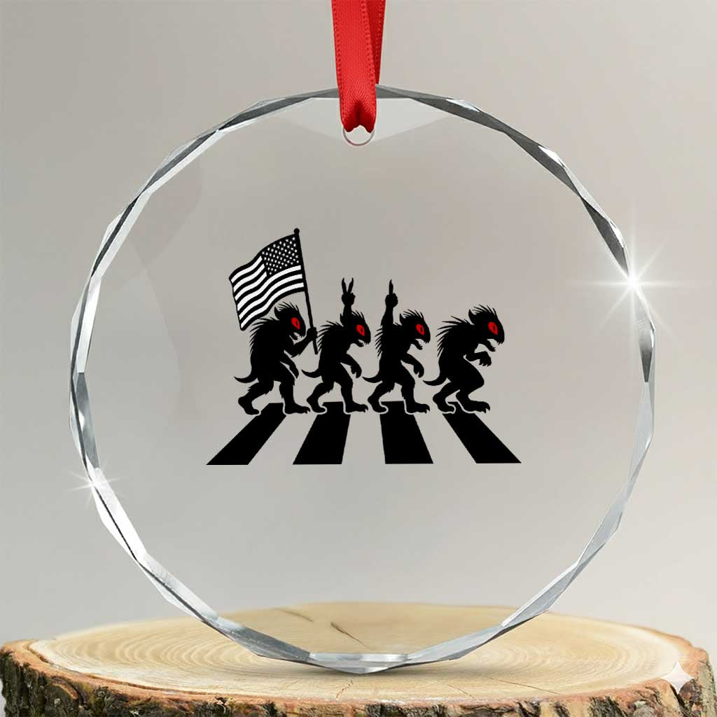 Patriotic Chupacabra Crystal Glass Ornament Funny Cryptid Lover Gift