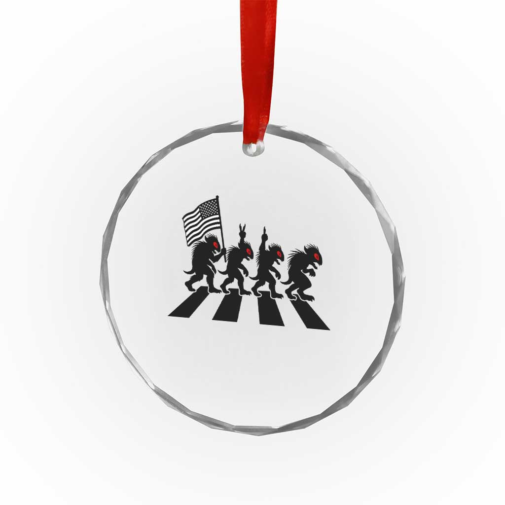 Patriotic Chupacabra Crystal Glass Ornament Funny Cryptid Lover Gift