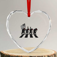 Patriotic Chupacabra Heart Crystal Glass Ornament Funny Cryptid Lover Gift