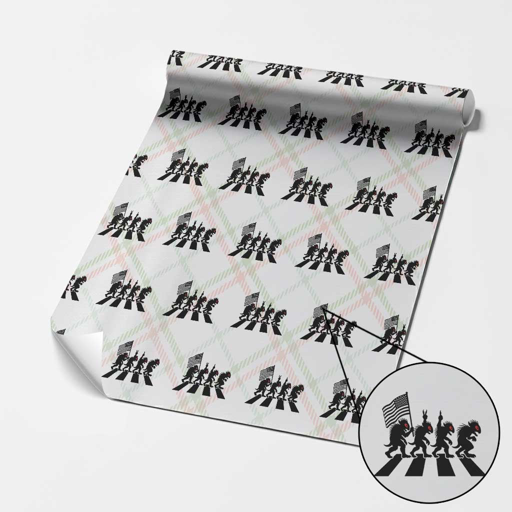 Patriotic Chupacabra Wrapping Paper Roll Funny Cryptid Lover Gift