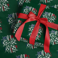 Patriotic Coquette Bow Checkered Flag Race Car Racing Wrapping Paper Roll - Wonder Print Shop