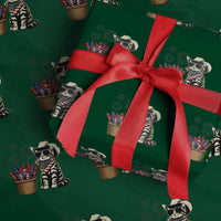 Patriotic Cowboy Cat Wrapping Paper Roll 4th Of July Fireworks Celebration