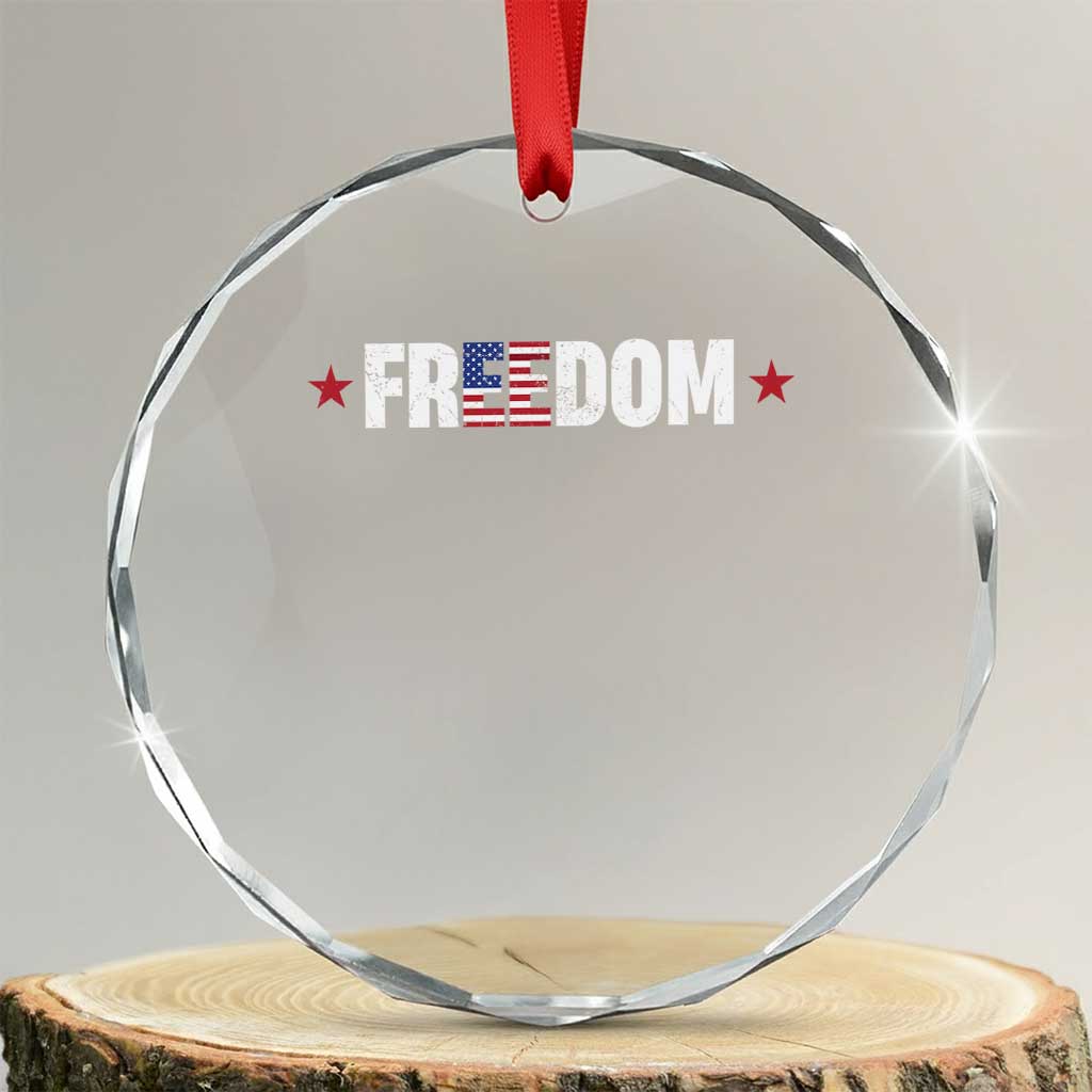 Patriotic Crystal Glass Ornament Freedom American Flag 4th of July - Wonder Print Shop
