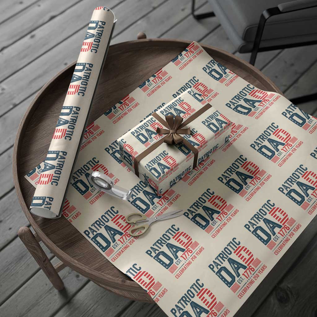Patriotic Dad 250 Years Wrapping Paper Roll Est. 1776 Funny USA Semiquincentennial - Wonder Print Shop