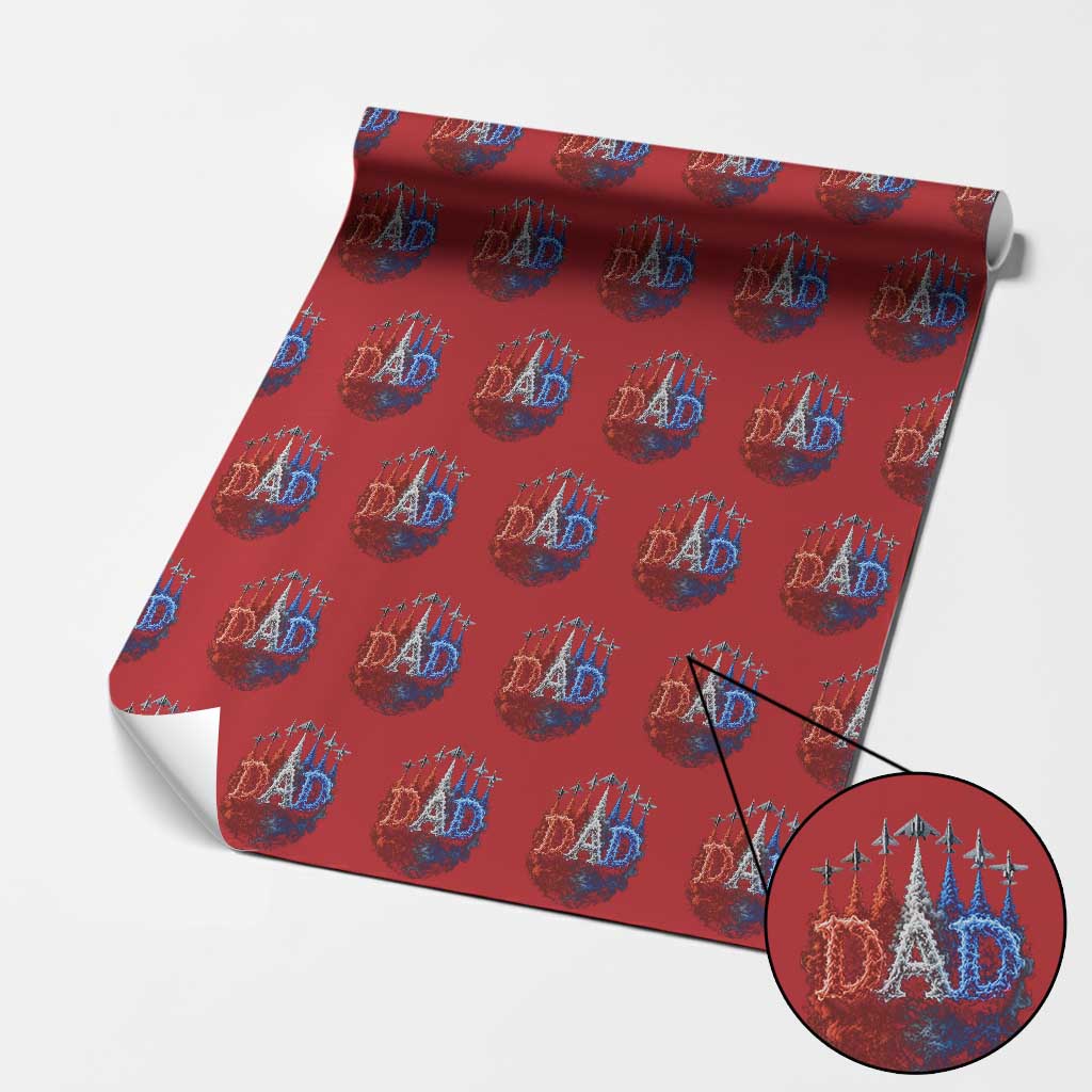 Patriotic Dad Jet Fighter American Flag 4th of July Wrapping Paper Roll