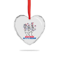 Patriotic Dancing Skeleton Heart Crystal Glass Ornament Dead Inside But Its Freedom