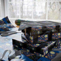 Patriotic Dragonfly Starry Night Swirls Wrapping Paper Roll Nature Lovers