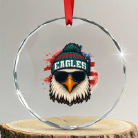 Patriotic Eagle Football Crystal Glass Ornament American Flag Pride Gift - Wonder Print Shop