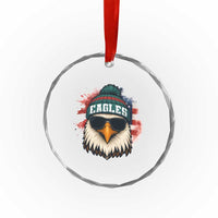 Patriotic Eagle Football Crystal Glass Ornament American Flag Pride Gift - Wonder Print Shop