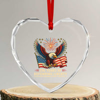 Patriotic Eagle US Army 250th Anniversary Heart Crystal Glass Ornament 250 Years of Defending Liberty 1775 2025 - Wonder Print Shop