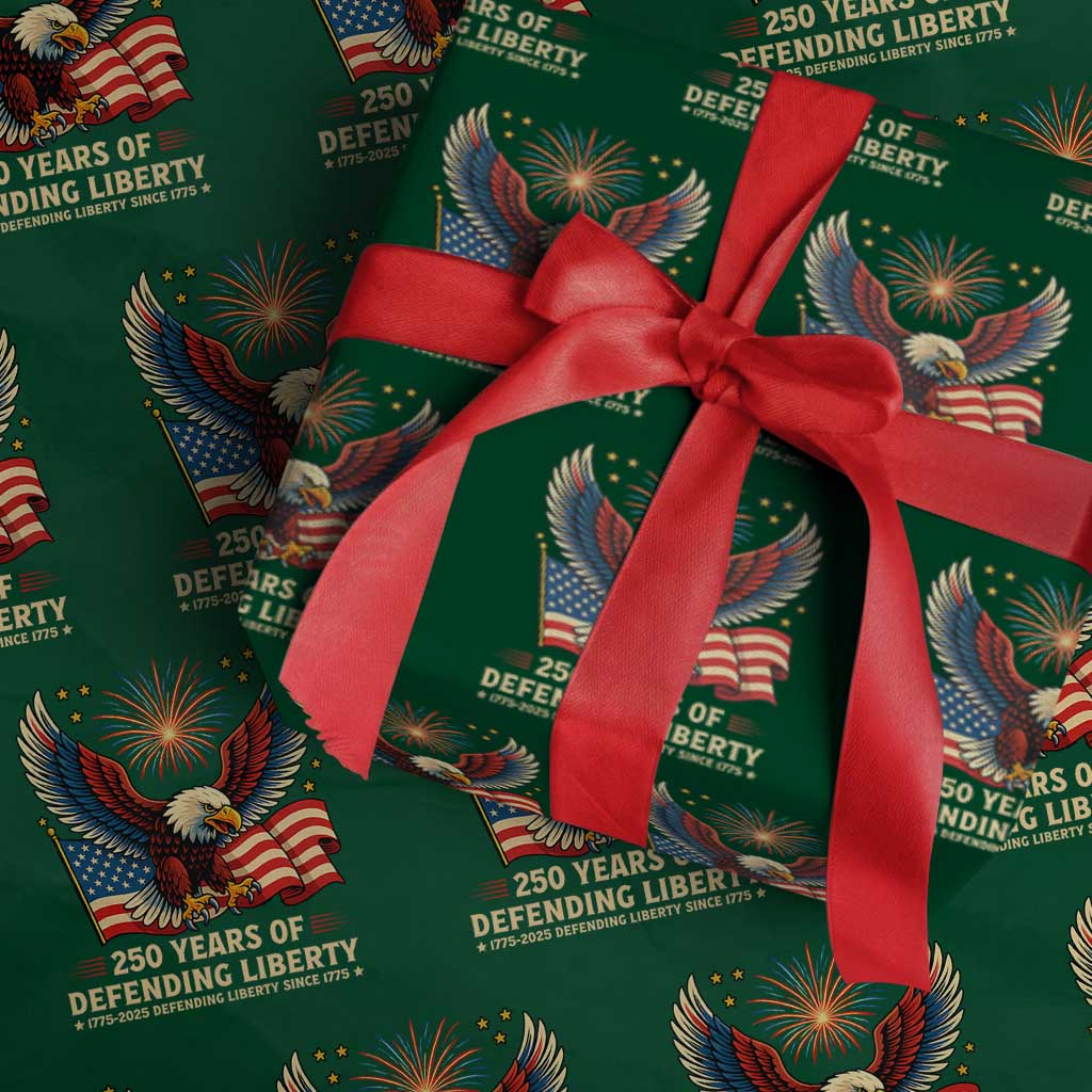 Patriotic Eagle US Army 250th Anniversary Wrapping Paper Roll 250 Years of Defending Liberty 1775 2025 - Wonder Print Shop