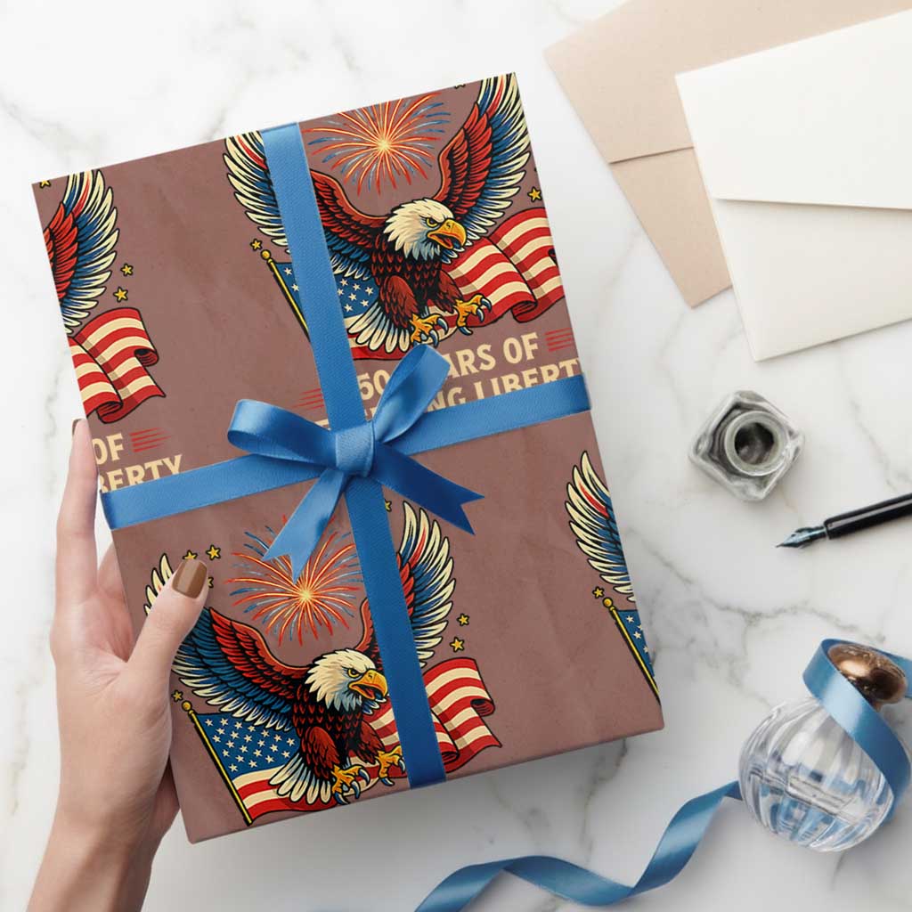 Patriotic Eagle US Army 250th Anniversary Wrapping Paper Roll 250 Years of Defending Liberty 1775 2025 - Wonder Print Shop