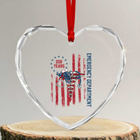 Patriotic ED Nurse Gift Heart Crystal Glass Ornament 250 Years Of Emergency Department