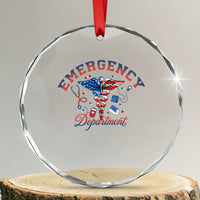 Patriotic Emergency Department Crystal Glass Ornament USA 250th Anniversary Medical Gift