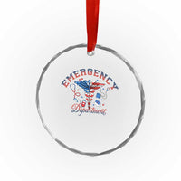 Patriotic Emergency Department Crystal Glass Ornament USA 250th Anniversary Medical Gift
