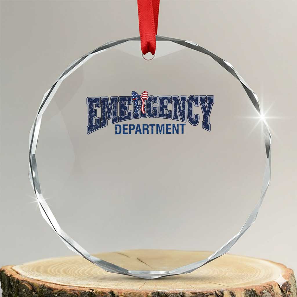 Patriotic ER Nurse Gift Crystal Glass Ornament America 250th Anniversary