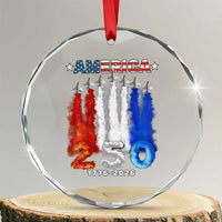Patriotic Fighter Jets Crystal Glass Ornament USA 250 Years Of Freedom